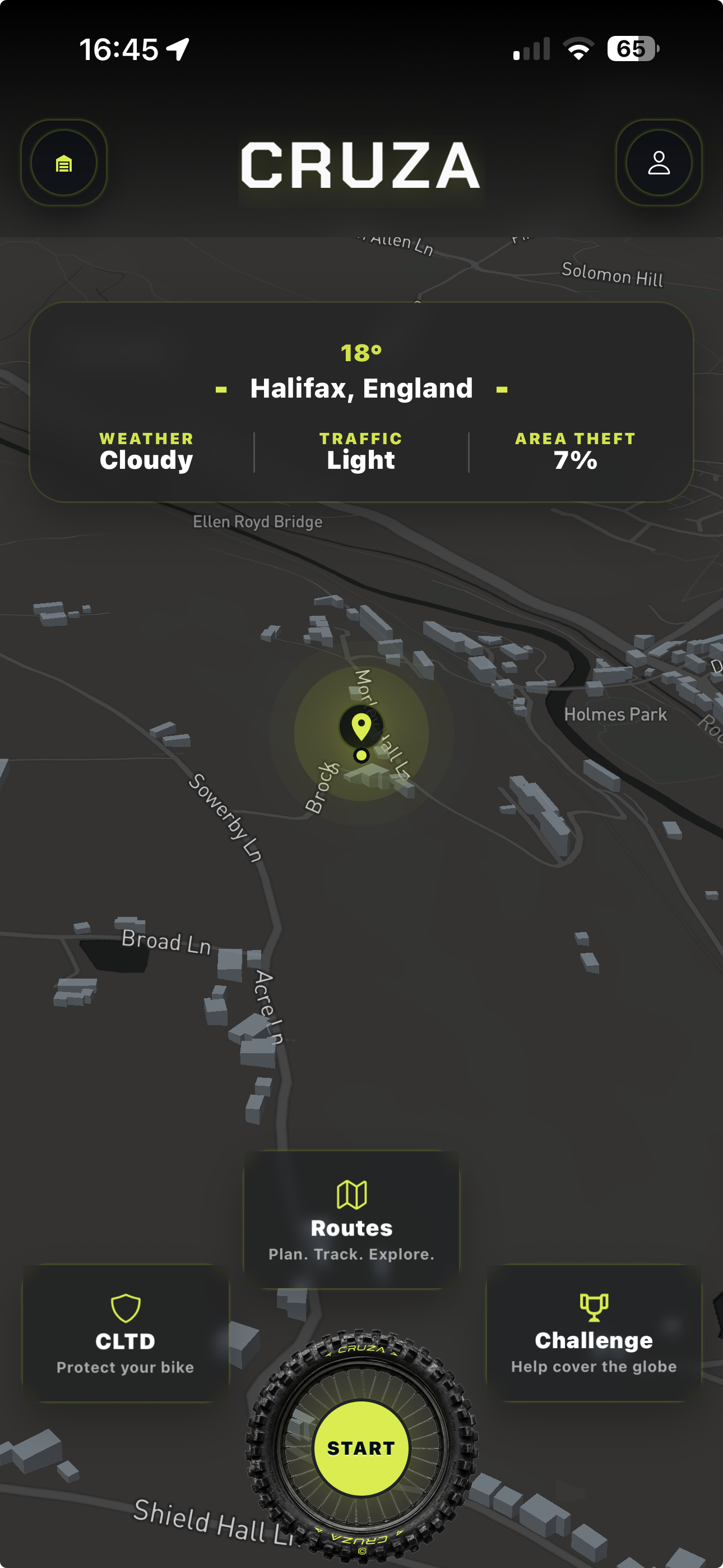 Cruza app screen